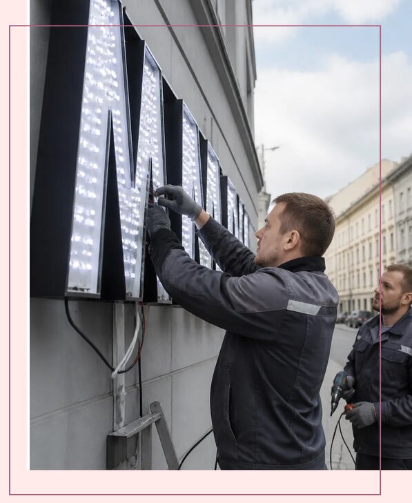 Изготовление и монтаж светодиодных LED вывесок в Сарапуле