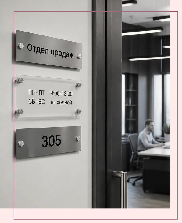Офисные таблички на дверь в Сарапуле по цене от 5059 р. | Аванза-Срл